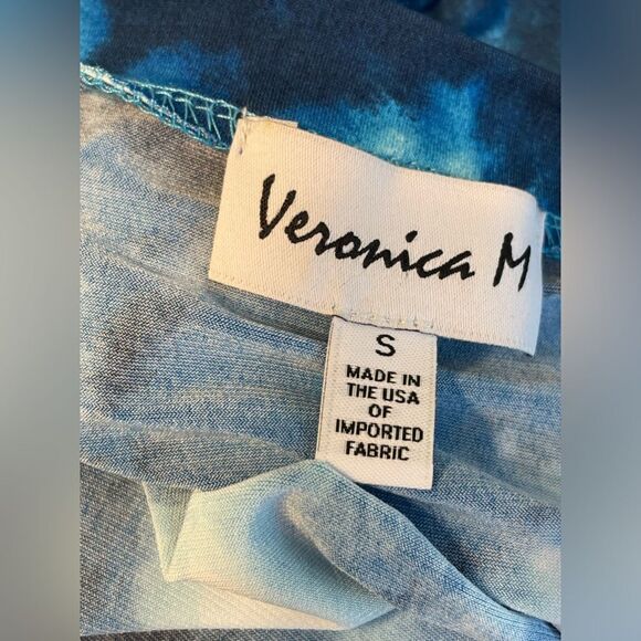Veronica M Tie Dye Mini Dress Shirred Elastic Drop Waist S - Picture 5 of 6